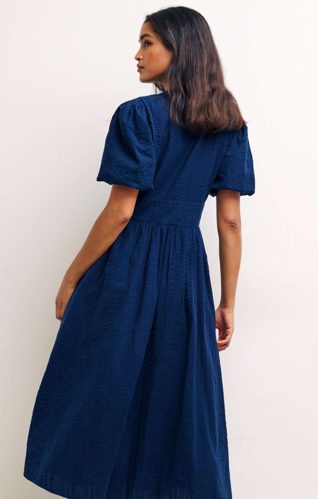 Nobody's Child Navy Crinkle Starlight Midi Dress product image