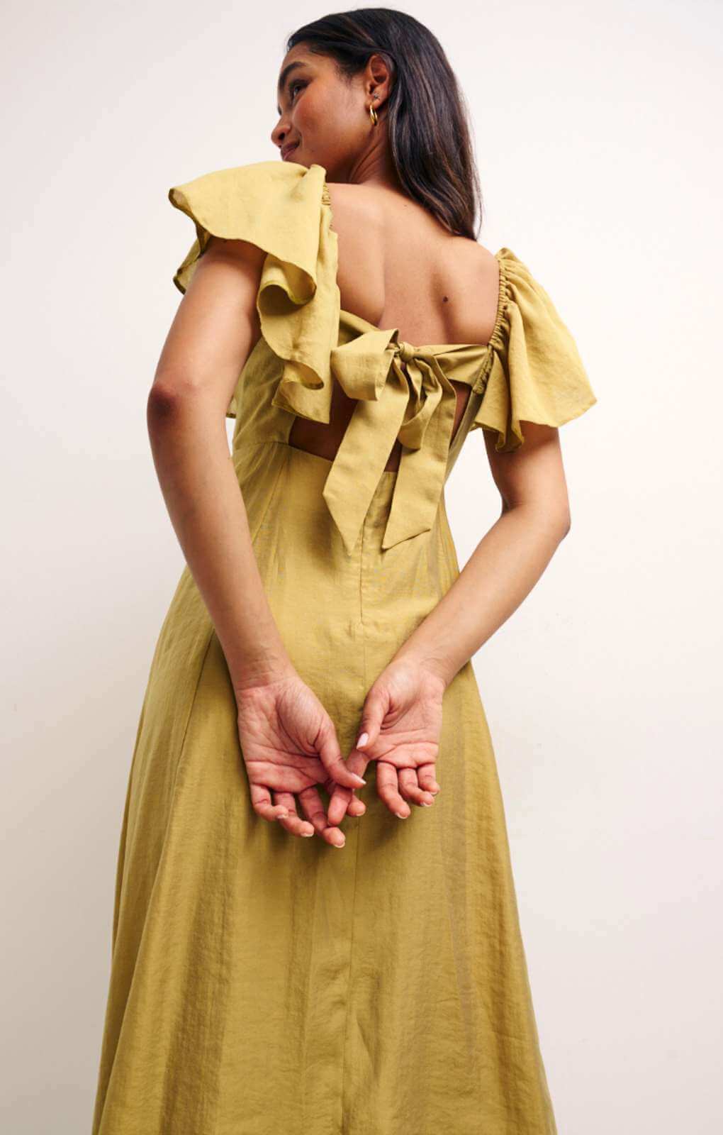 Nobody's Child Olive Green Dove Midi Dress