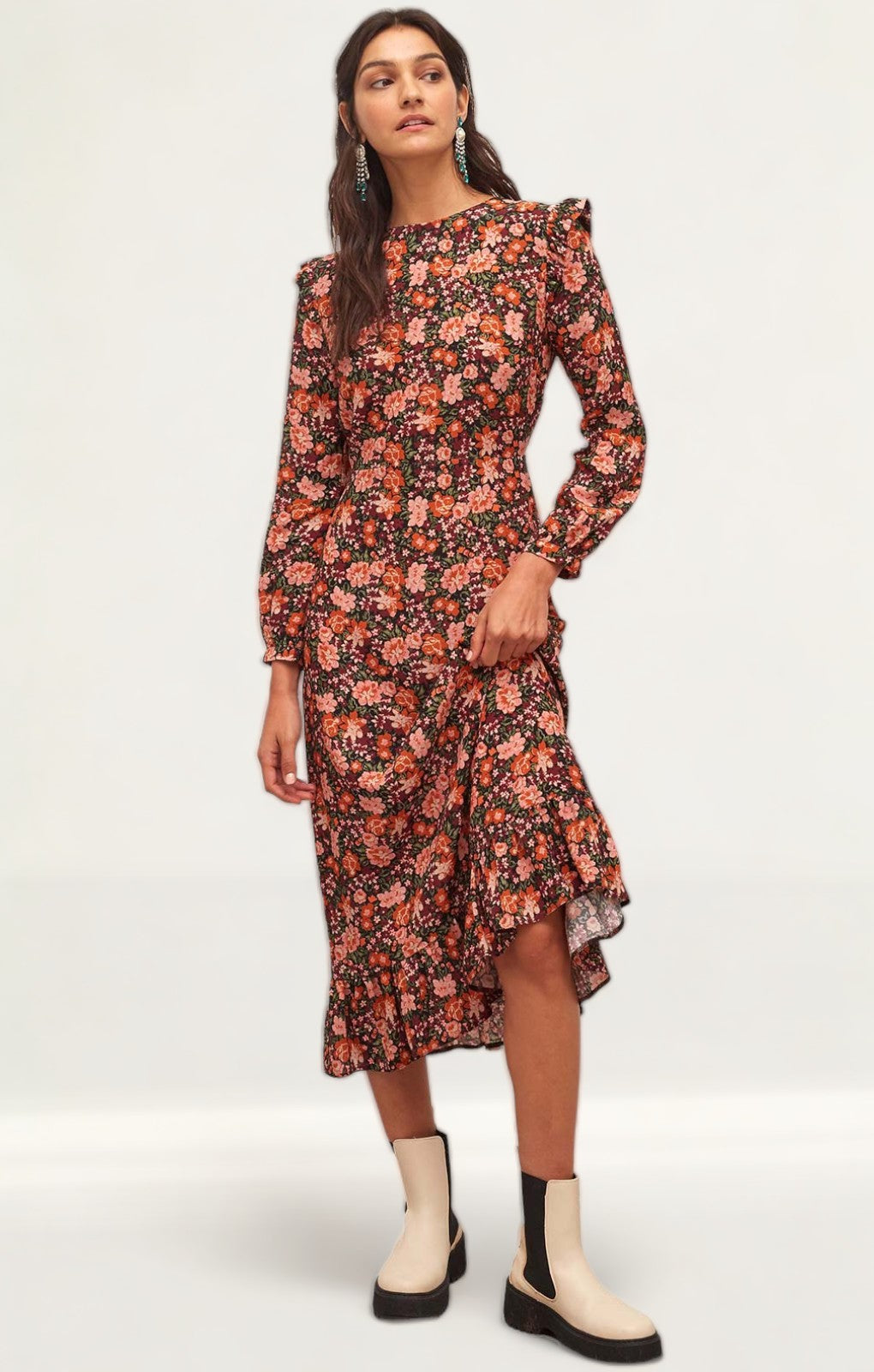 Nobody's Child Autumnal Floral Cecile Maxi Dress