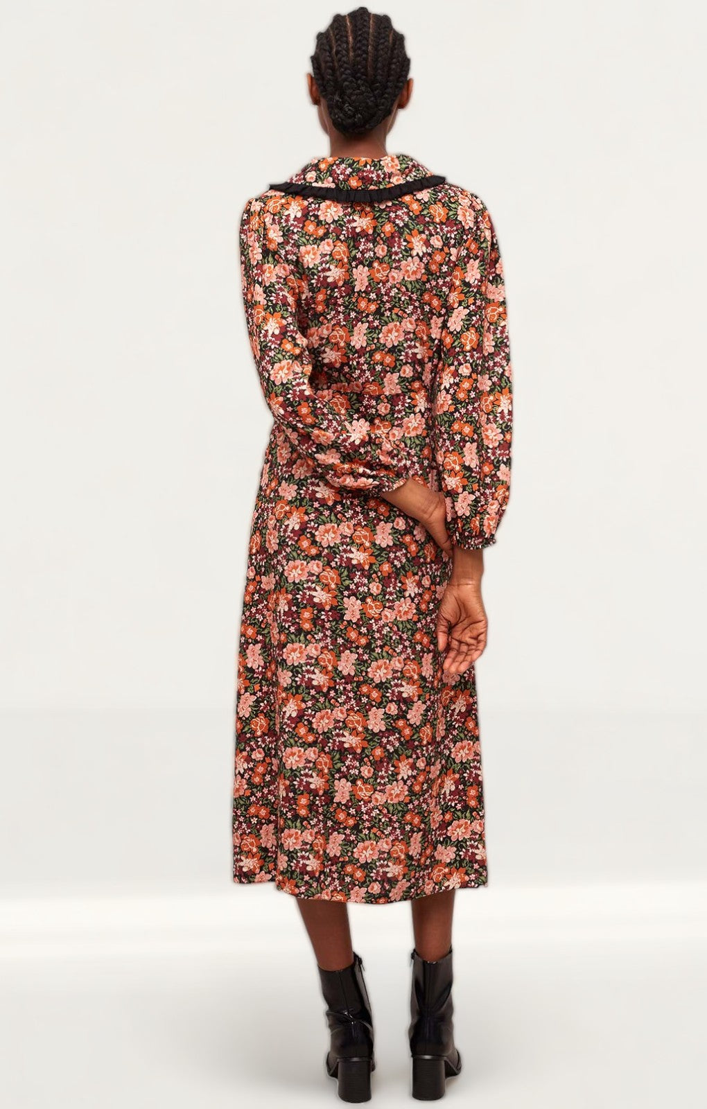 Nobody's Child Autumnal Floral Phoebe Collared Midi Dress