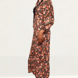 Nobody's Child Autumnal Floral Phoebe Collared Midi Dress
