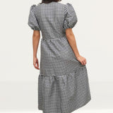 Nobody's Child Black and White Check Nina Wrap Midi Dress product image