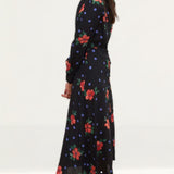 Nobody's Child Black Spot Floral Tessie Midi Dress product image