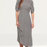 Nobody's Child Checkerboard Evie Ruched Sleeve Midi Dress product image