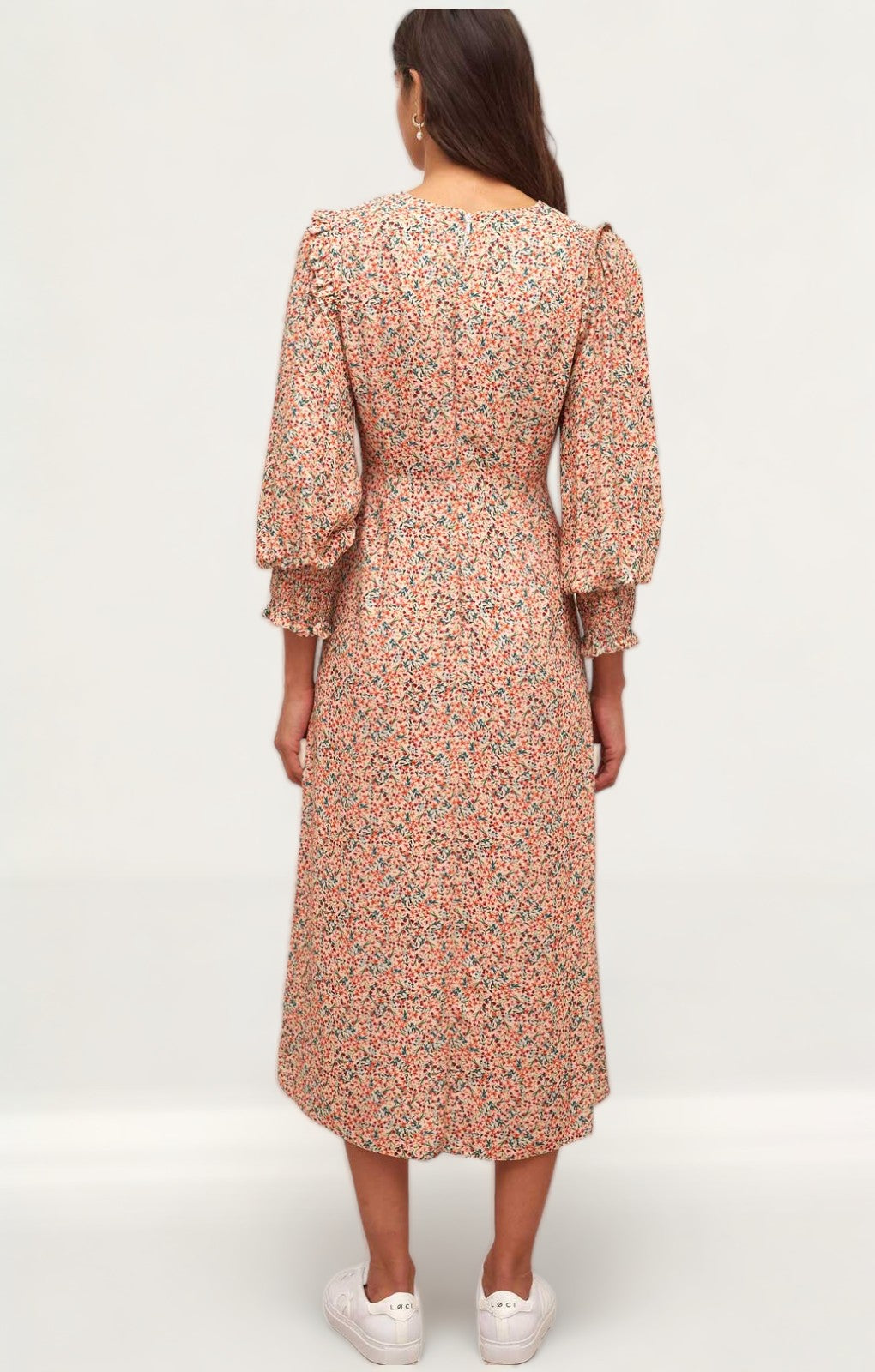 Nobody's Child Cream Multi Floral Ariana Midi Dress