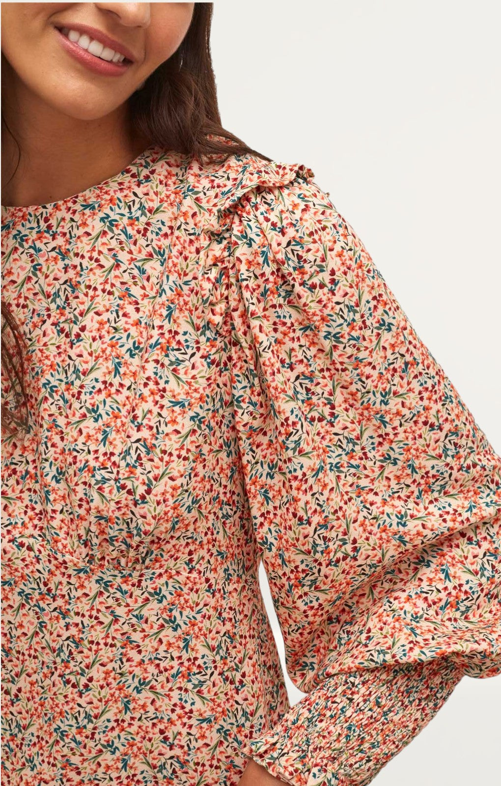 Nobody's Child Cream Multi Floral Ariana Midi Dress