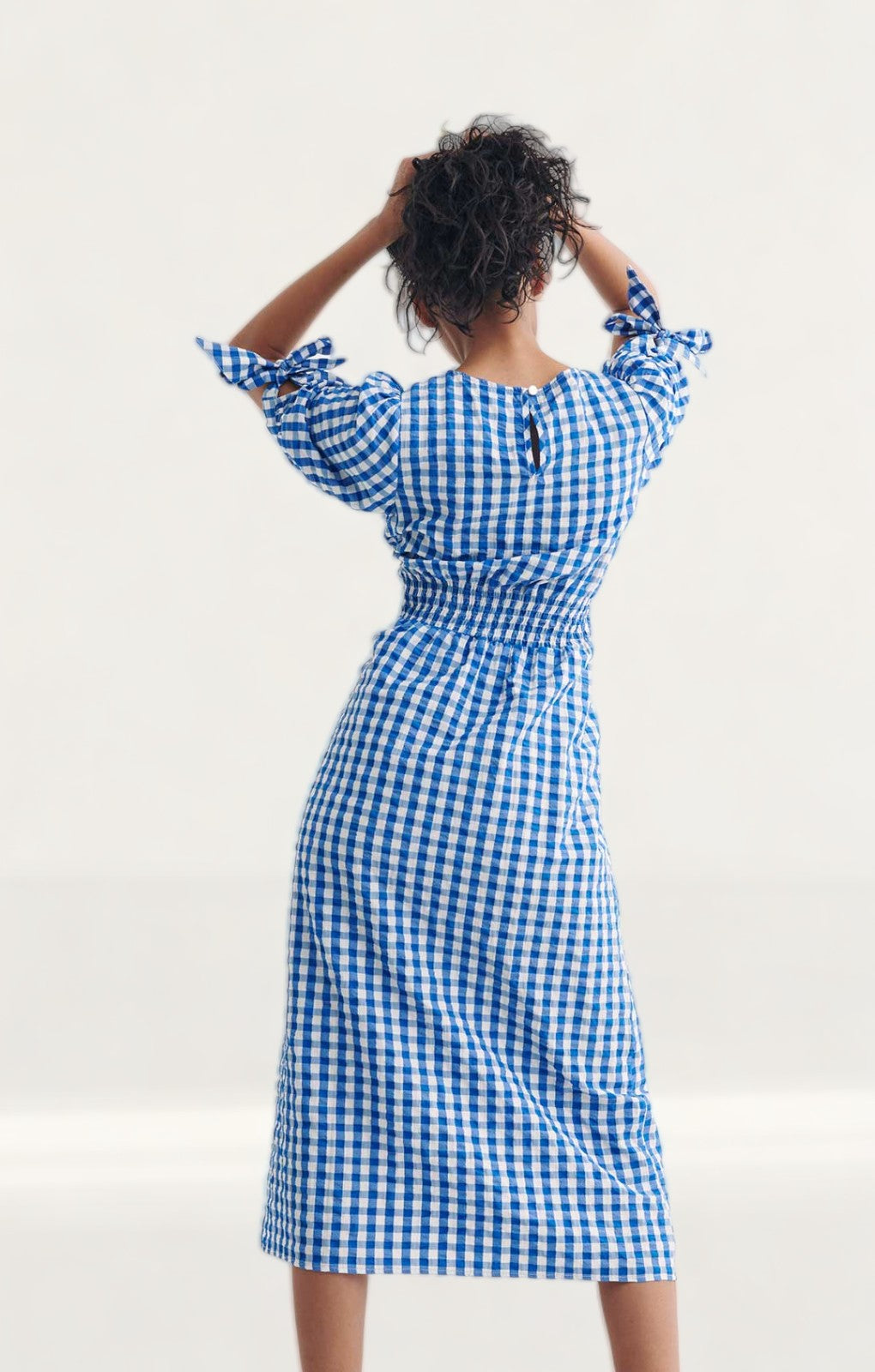 Nobody's Child Cut Out Gingham Esme Midi Dress