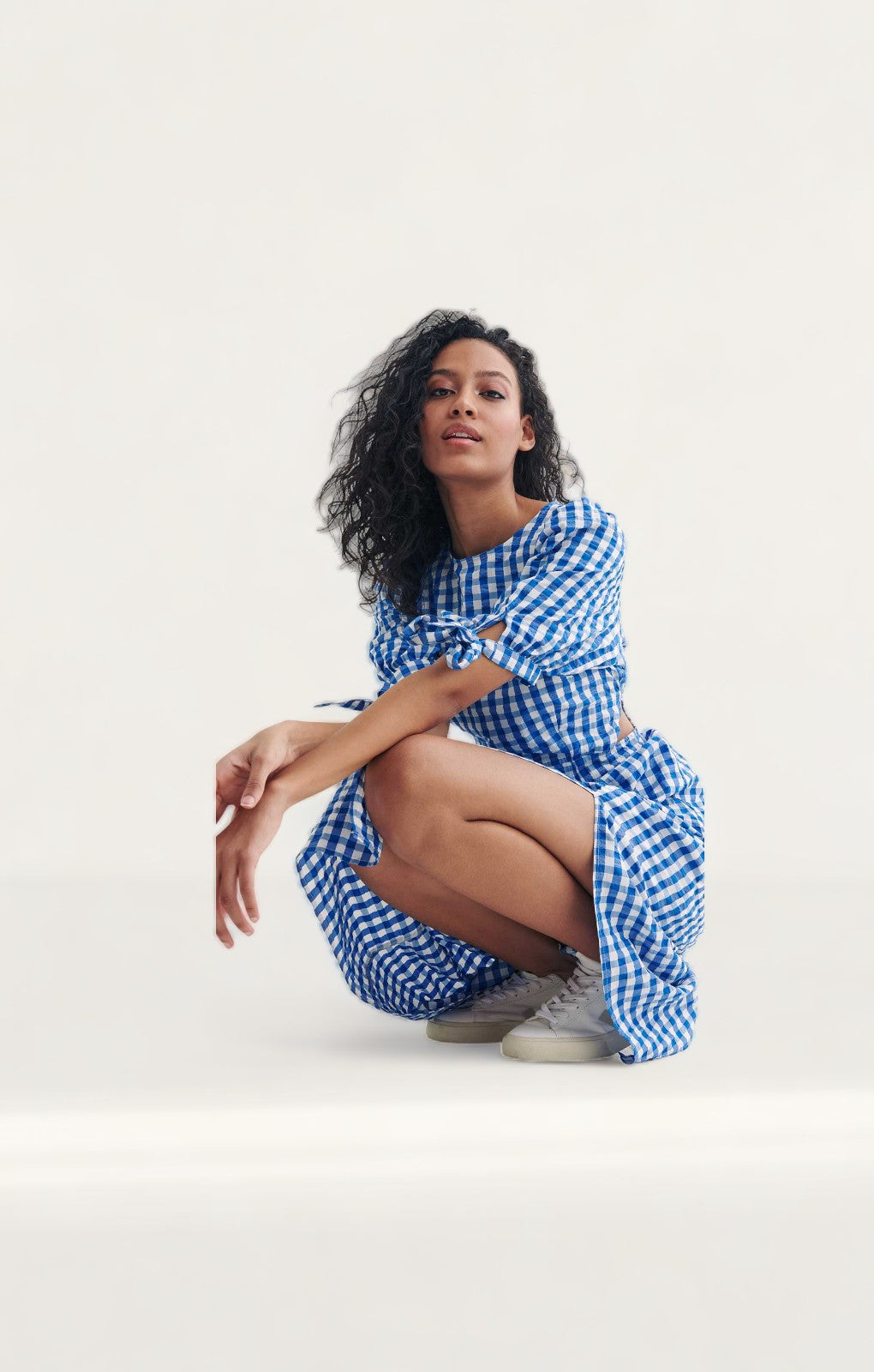 Nobody's Child Cut Out Gingham Esme Midi Dress