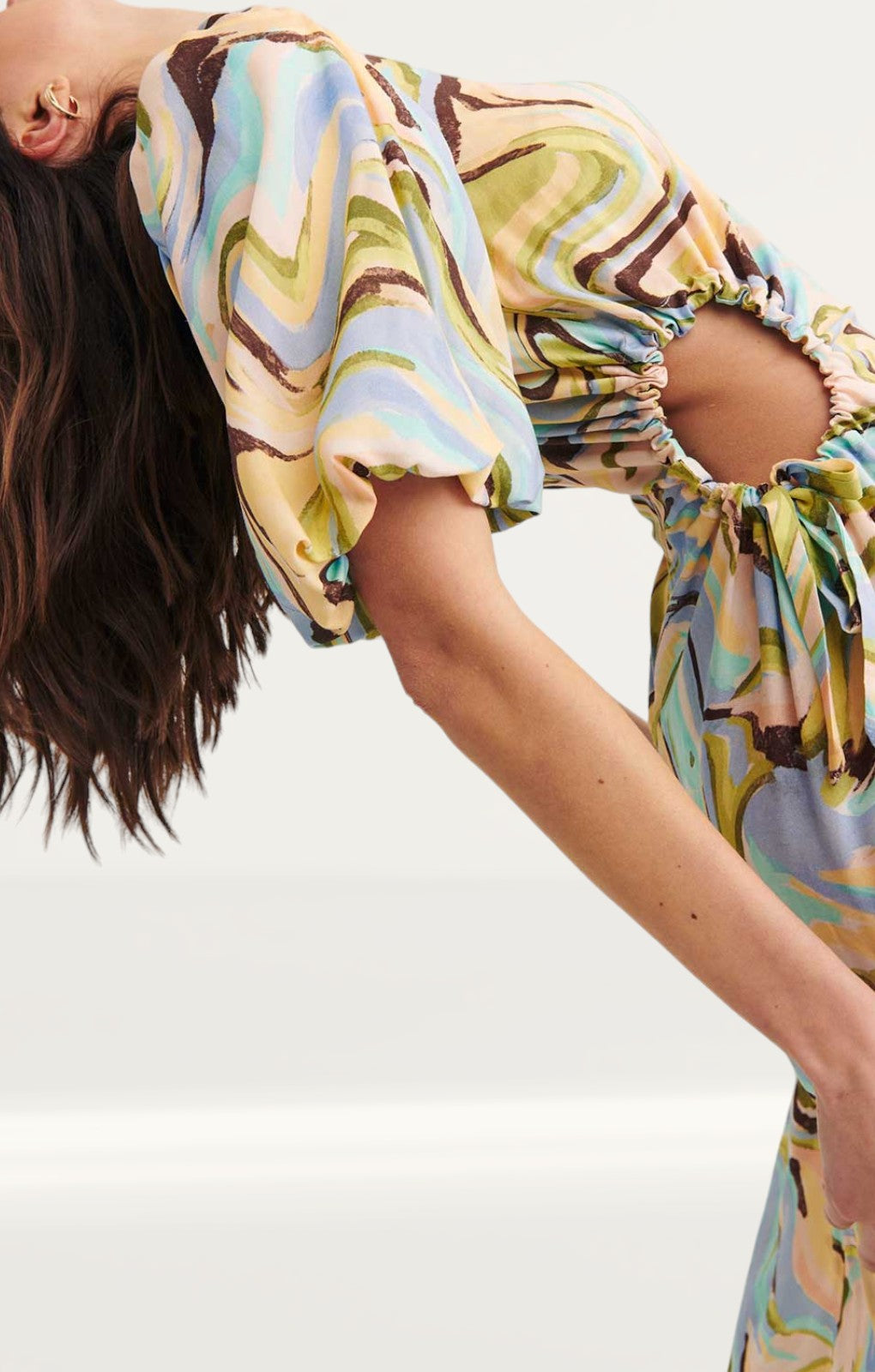 Nobody's Child Marieanne Camo Multi Rebecca Cut Out Midi Dress