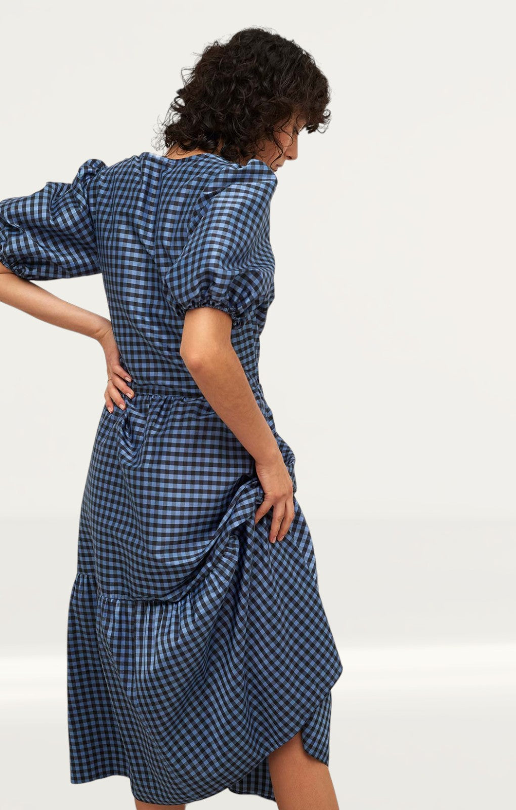 Nobody's Child Navy Check Nina Midi Dress