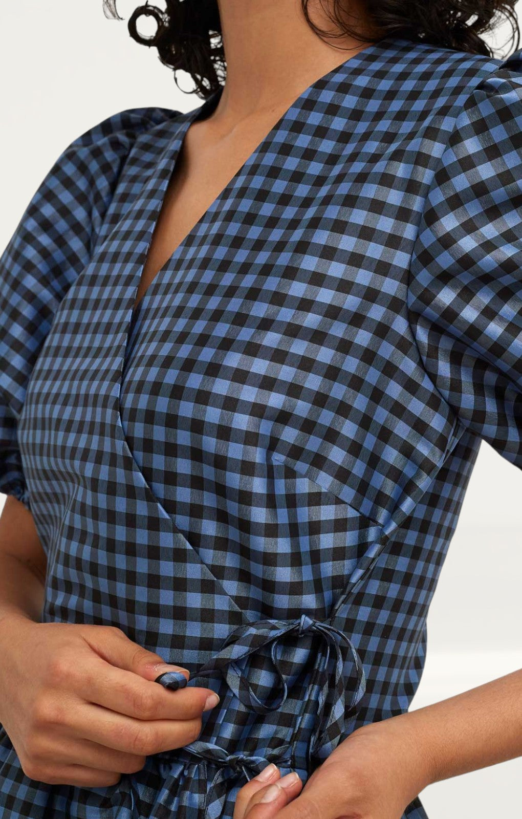 Nobody's Child Navy Check Nina Midi Dress