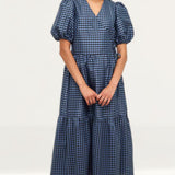 Nobody's Child Navy Check Nina Midi Dress