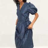 Nobody's Child Navy Check Nina Midi Dress