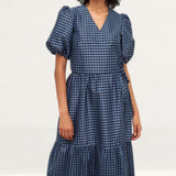 Nobody's Child Navy Check Nina Midi Dress
