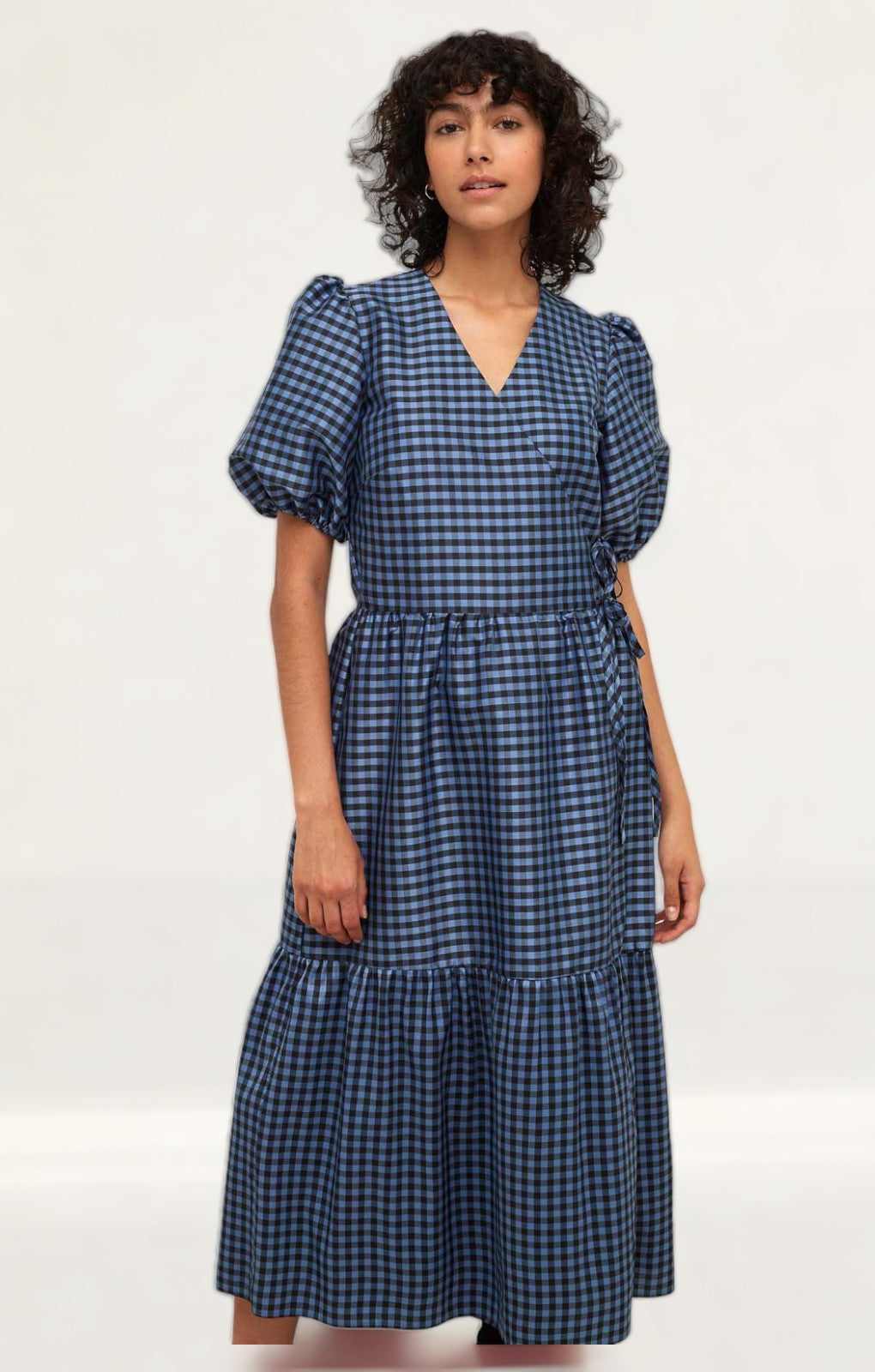 Nobody's Child Navy Check Nina Midi Dress