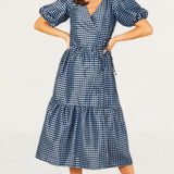 Nobody's Child Navy Check Nina Midi Dress