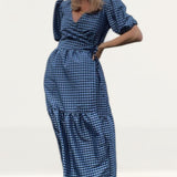 Nobody's Child Navy Check Nina Midi Dress