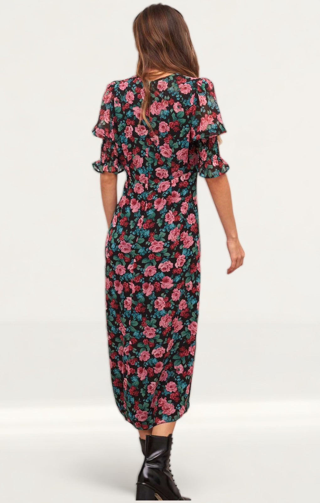 Nobody's Child Pink Floral Luna Midi Dress
