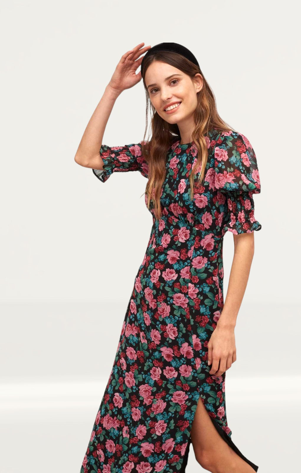 Nobody's Child Pink Floral Luna Midi Dress