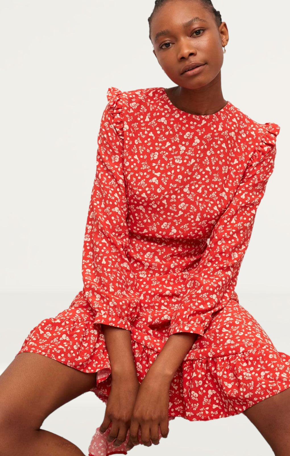 Nobody's Child Red Ditsy Fruits Cecile Maxi Dress