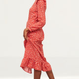 Nobody's Child Red Ditsy Fruits Cecile Maxi Dress