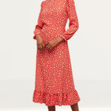 Nobody's Child Red Ditsy Fruits Cecile Maxi Dress
