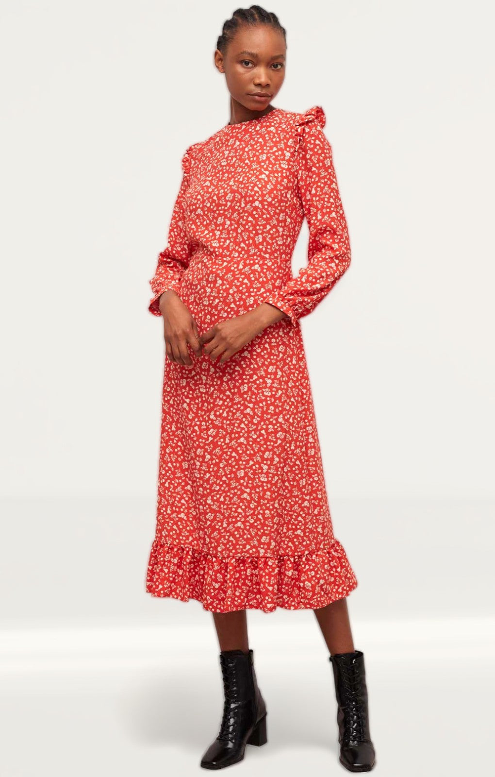 Nobody's Child Red Ditsy Fruits Cecile Maxi Dress