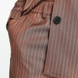 Noisy May Straight Trousers In Chocolate Pinstripe