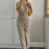 Oasis Cut Out Ruched Front Crinkle Midi Dress