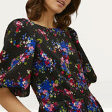 Oasis Ditsy Floral Tiered Scuba Midi Dress