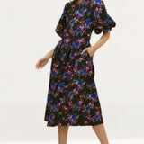 Oasis Ditsy Floral Tiered Scuba Midi Dress
