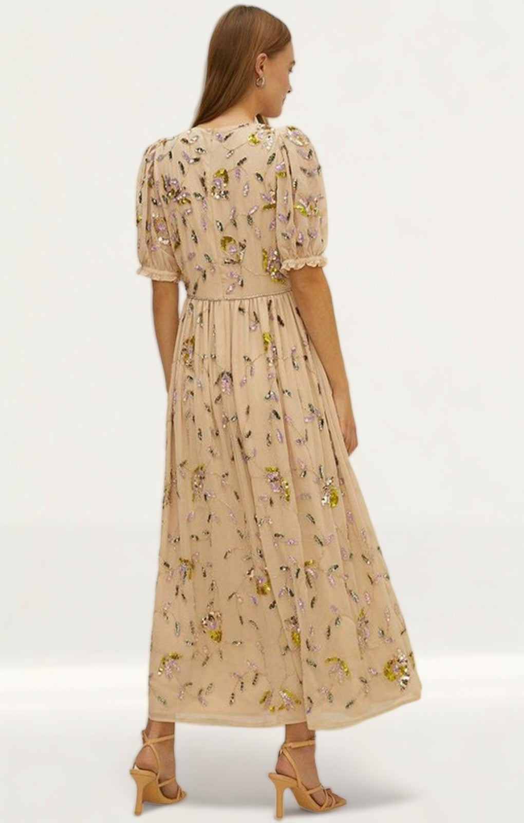 Oasis Embellished Pretty Floral V Neck Maxi Dress product image