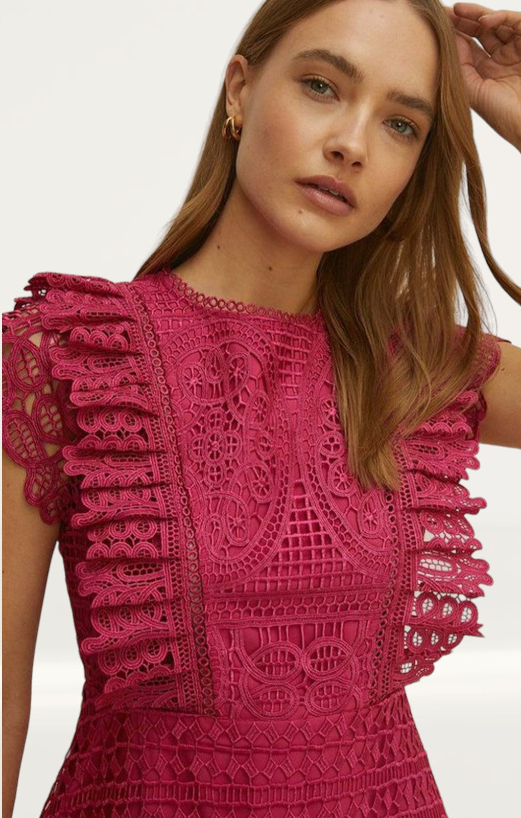Oasis Frill Detail Lace Skater Dress