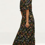 Oasis Frill Ruffle Bouquet Floral Midi Dress