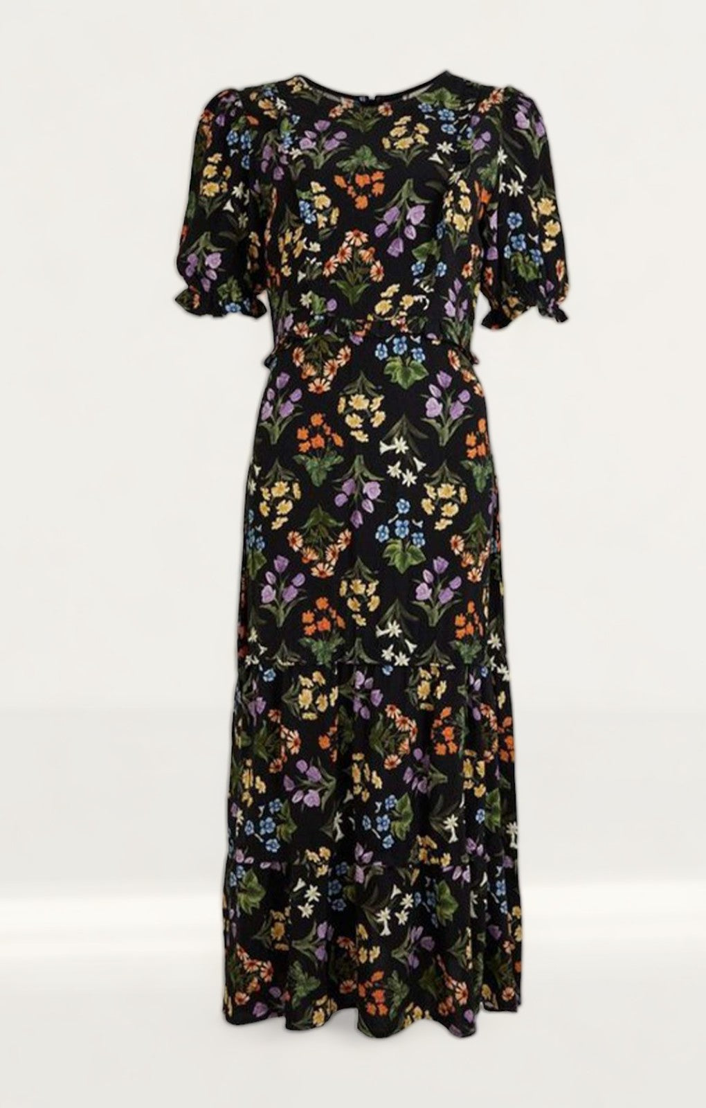 Oasis Frill Ruffle Bouquet Floral Midi Dress