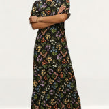 Oasis Frill Ruffle Bouquet Floral Midi Dress