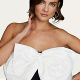 Oasis Mono Contrast Taffeta Bow Mini Dress