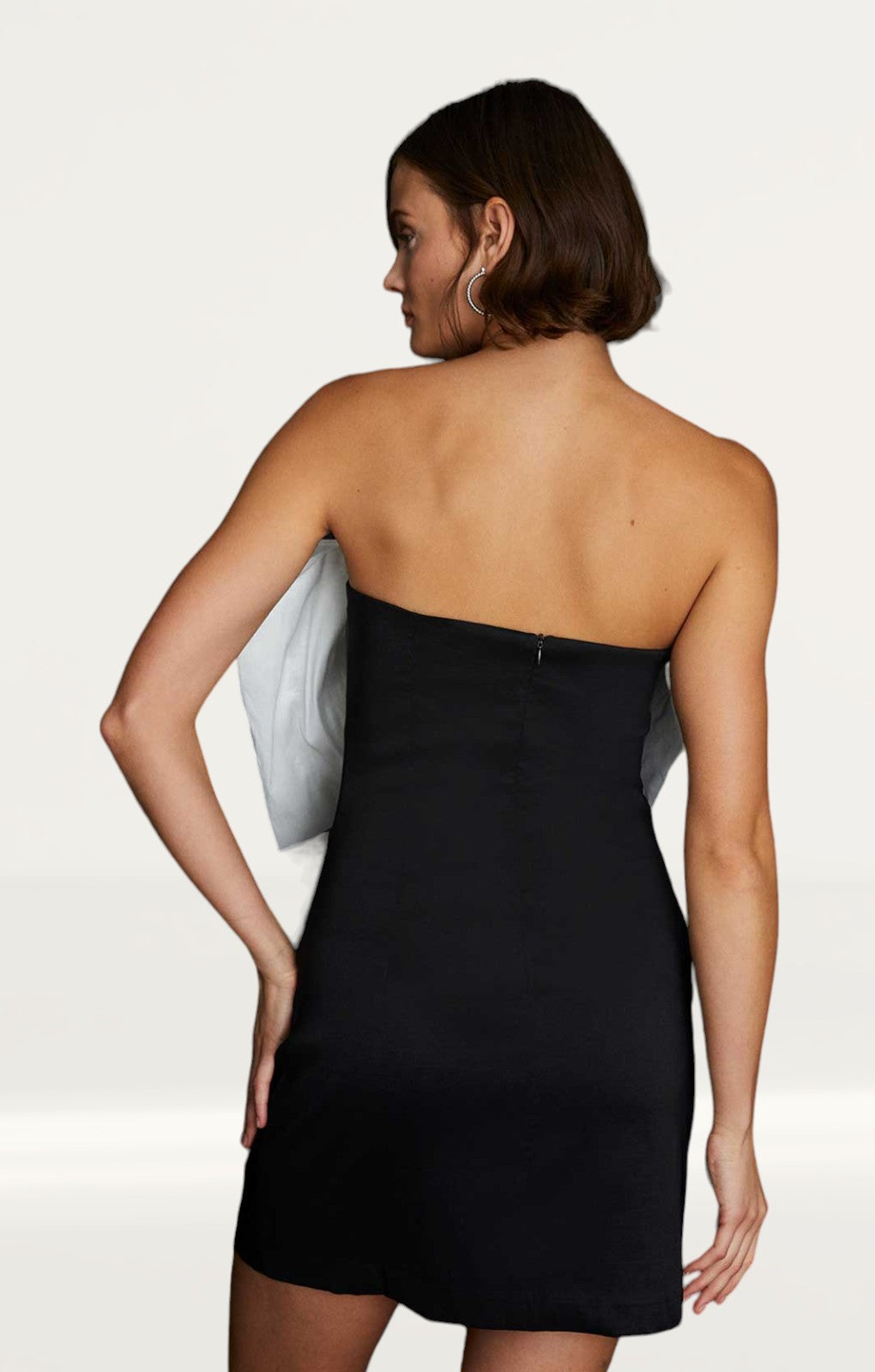 Oasis Mono Contrast Taffeta Bow Mini Dress