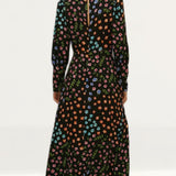 Oasis Patchwork Floral Puff Sleeve Midi Dress