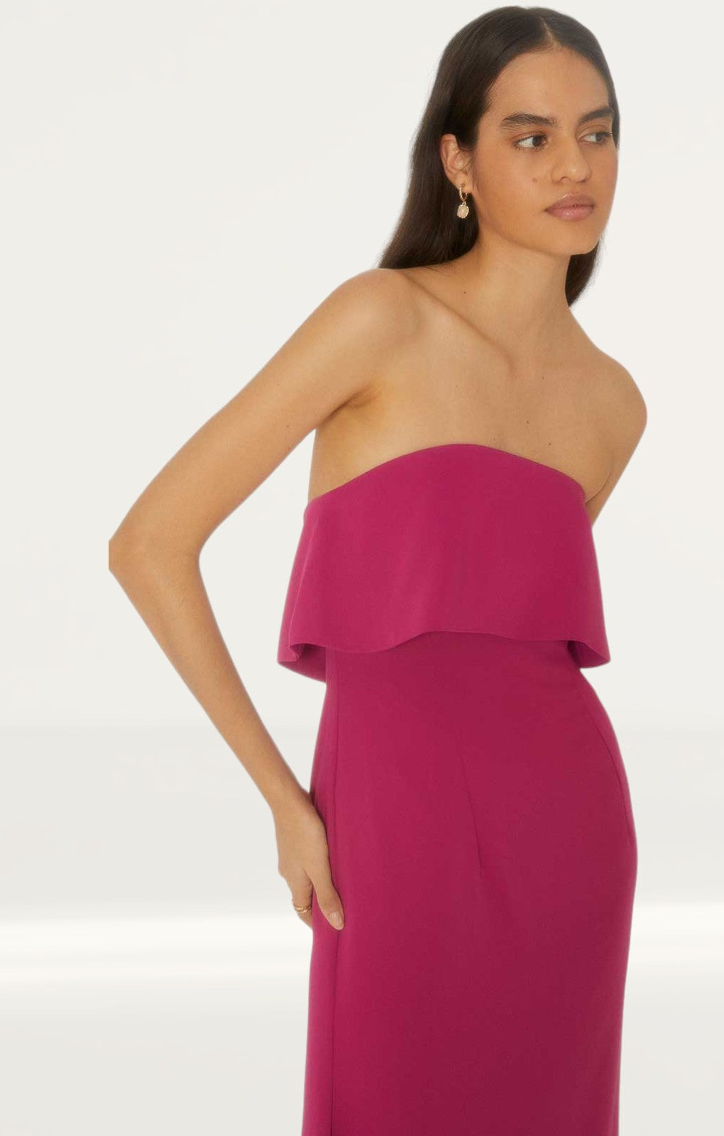 Oasis Pink Premium Crepe Bandeau Maxi Dress product image