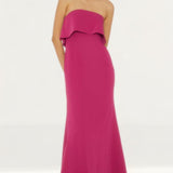 Oasis Pink Premium Crepe Bandeau Maxi Dress