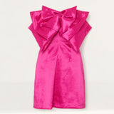 Oasis Pink Taffeta Bow Mini Dress