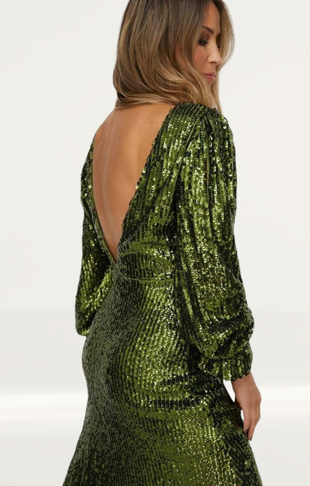 Oasis Rachel Stevens Sequin V Back Long Sleeve Midi Dress product image