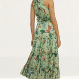 Oasis Trailing Flower Printed Halter Midi Dress