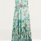 Oasis Trailing Flower Printed Halter Midi Dress