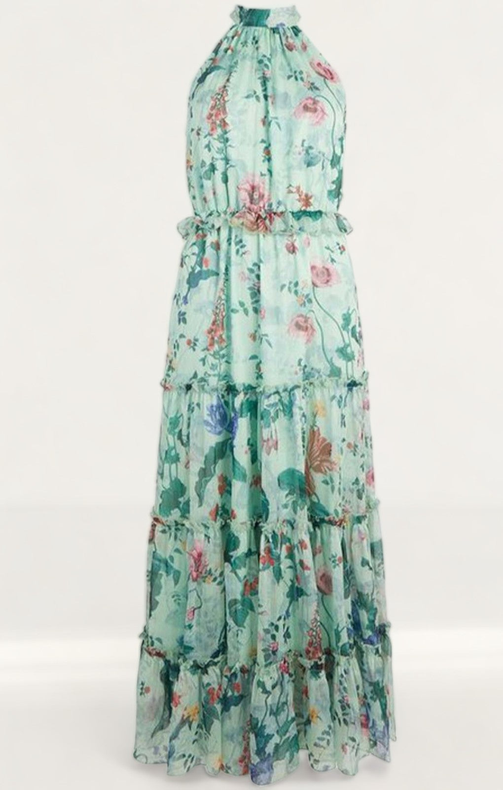Oasis Trailing Flower Printed Halter Midi Dress