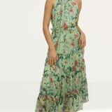 Oasis Trailing Flower Printed Halter Midi Dress