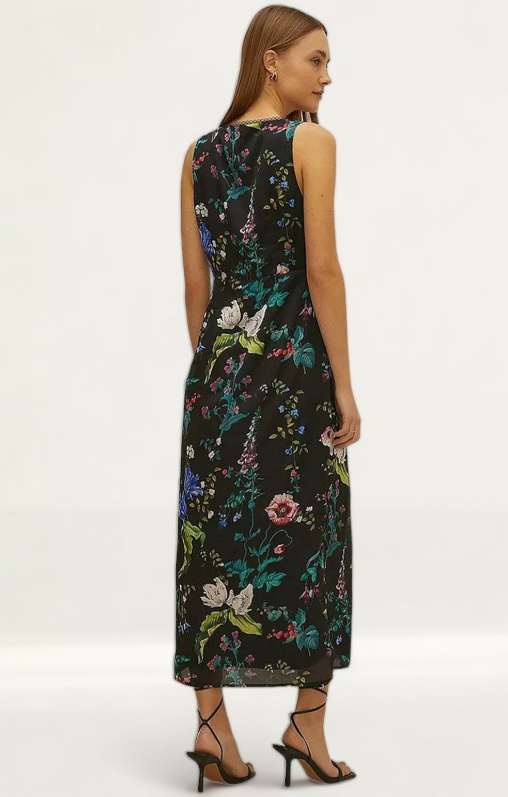 Oasis V Plunge Floral Printed Satin Midaxi Dress product image