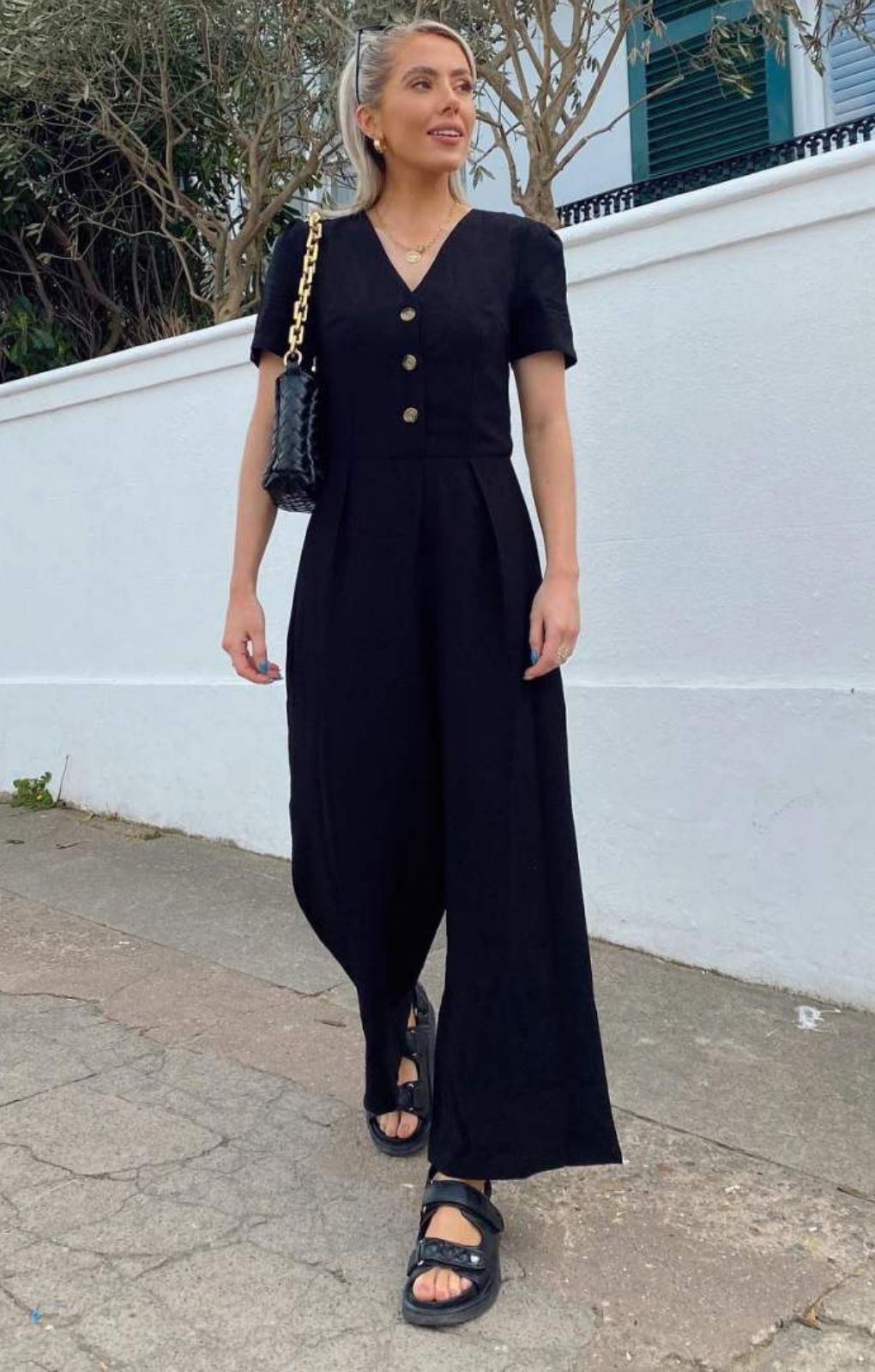 Oasis Button Through Linen Look Tailored Jumpsuit
