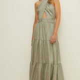 Oasis Cross Neck Halter Tiered Maxi Dress product image